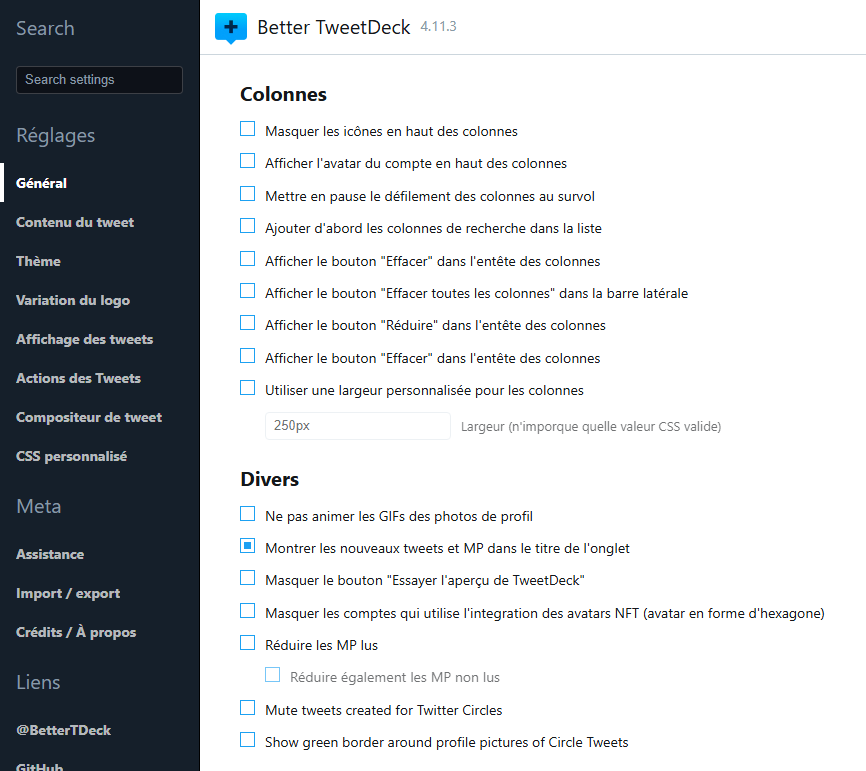 Better TweetDeck settings