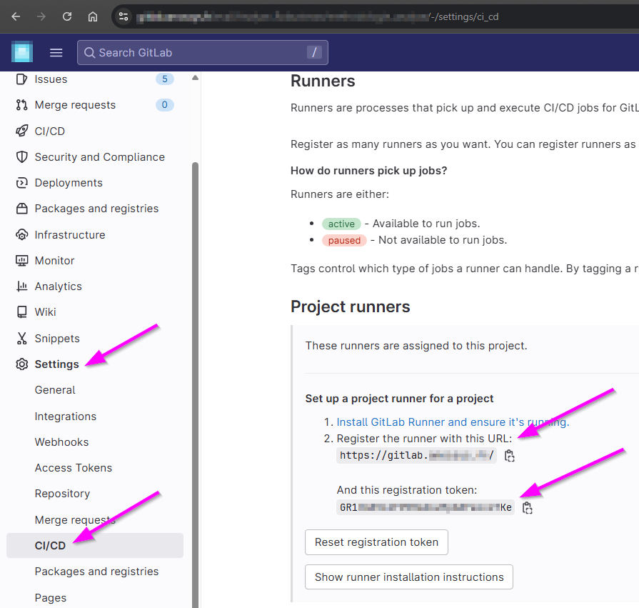 Ajout d’un runner sur Gitlab