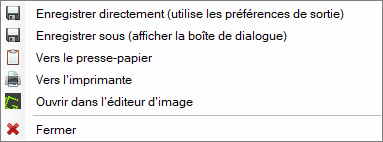 Capture d’écran des modules d’export de Greenshot après configuration