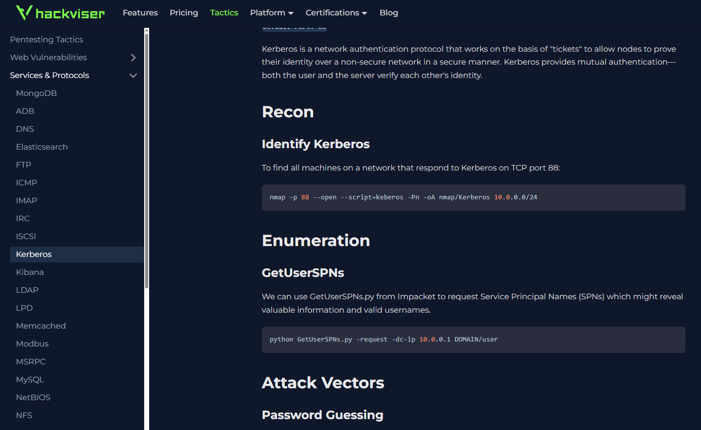 Hackviser Kerberos